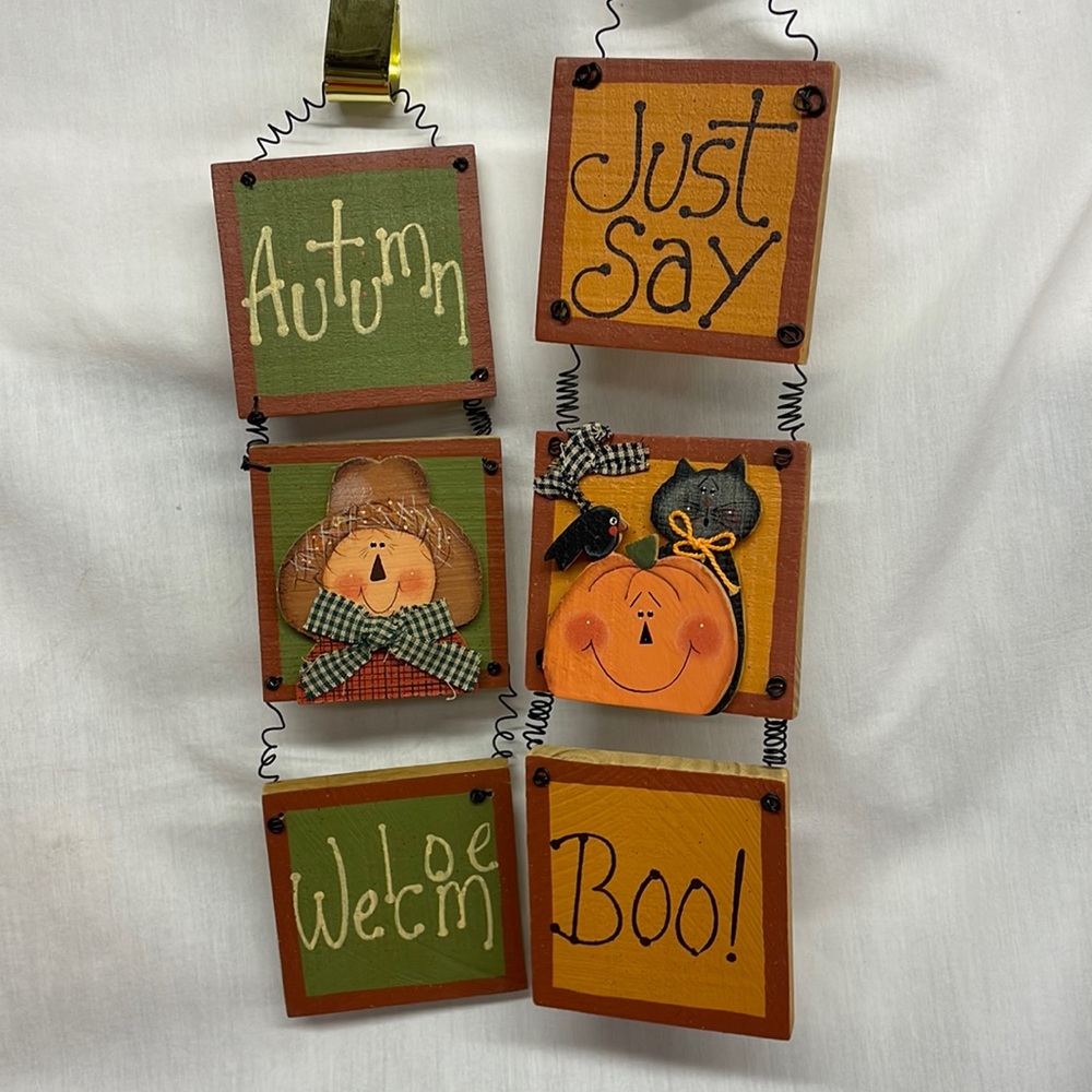 ABC Lot of 2 Block Wall Hanging - Pumpkin - Autumn